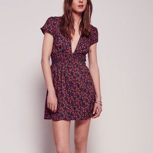 Free People Liberty Red Floral Mini Dress XS